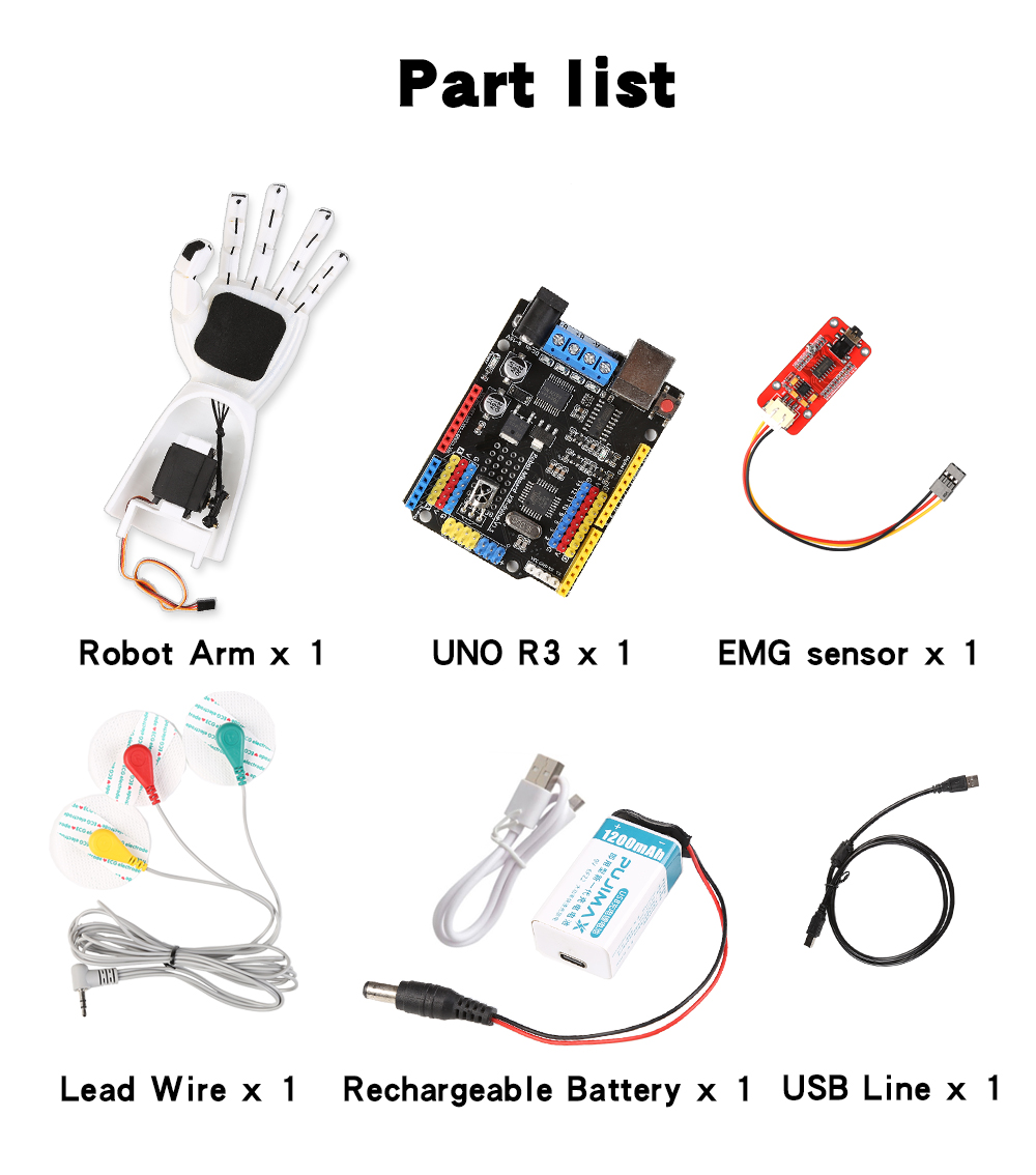 EMG Sensor Robotic Arm Electri - Science Robotics review and price